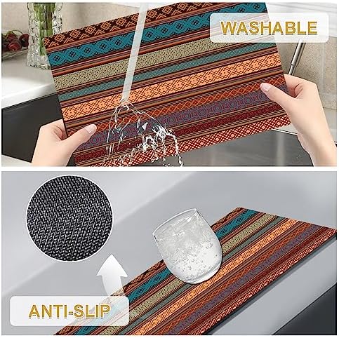 Faux Leather Placemats Set of 4 - Boho Heat Resistant Placemat for Dinner Table, Non-Slip Waterproof Oil-Proof Washable Reusable Placemat for Indoor Outdoor Kitchen Decor, 15.75In*11.81In - Image 6