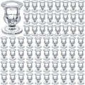 Foaincore 72 Pack Glass Candlestick Holders Bulk 2.5 Inch Taper Candle Holders Small Ritual Candle Stand Table Centerpieces for Wedding Christmas Valentine's Festival Party Dining Decorations (Clear) by Foaincore