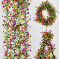 4 Pack 6ft Lifelike Artificial Flower Vines, UV & Fade Resistant Fake Hanging Flower Garlands – Perfect for Wedding Backdrop, Arch, Wall, Home Office, Garden Indoor Outdoor Decor (Mixed-color) by Unknown