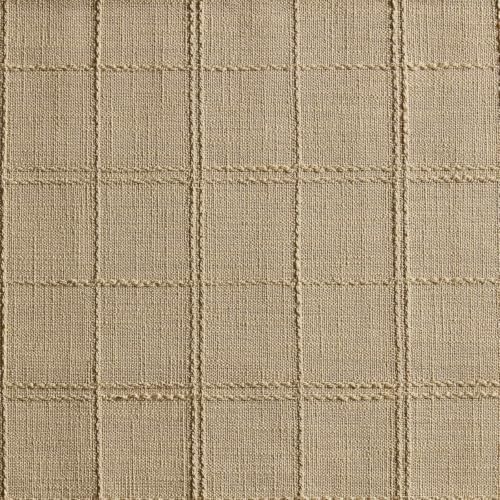 ZeeMart Linen Checked Farmhouse Placemats Set of 6, Camel 13x19in - Image 4