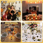 Ferraycle 24 Pcs Mini Lanterns Bulk 4 Inch Black Lamp Table Centerpieces - Image 6