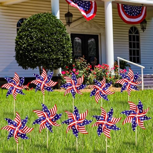 24PCS Fourth of July Decorations American Pinwheels 4th July Outdoor Decor - Image 4