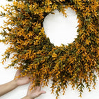 28'' Large Full Boxwood Wreath for Front Door Porch Window（Orange） - Image 3