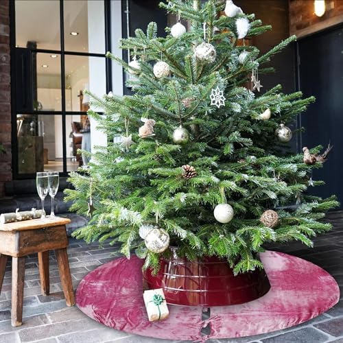 Sophia-Art Christmas Tree Skirt, Luxury Velvet Plush Skirt, Xmas Decoration Holiday Party Décor, Soft Velvet Home Décor Merry Christmas Party Christmas Tree Decorations (Lilac,36 Inch) - Image 3