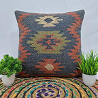 Trade Star 70% Jute 30% Wool Kilim Cushion Cover 18x18 for Sofa Decor - Image 6