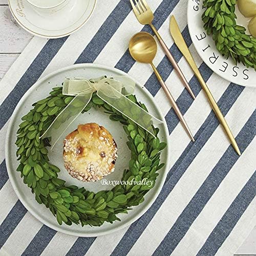 Boxwood Wreath 10" Mini Country Manor Wreath with Silk Ribbon Green Decor for Home, Farmhouse - All Seasons Wreath Christmas Wreath - Image 5