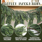 Janinka 40" Christmas Norfolk Pine Dripping Garland with 12" Dripping Branches Realistic Touch Christmas Artificial Greenery Garland for Mantle Table Stair Fireplace Home Indoor Outdoor Party Decor - Image 5