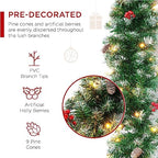 Best Choice Products 9ft Pre-Lit Holiday Pre-Decorated Christmas Garland for Stairs, Fireplace, Decoration w/PVC Tips, 50 Lights, Pine Cones, Berries - Semi-Flocked - Image 3
