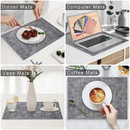 Homaxy PU Faux Leather Placemats for Dining Table, Set of 8, Black & White - Image 6