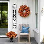 FemiaD Welcome Sign for Front Porch Standing Welcome to Our Home Sign for Front Porch Vertical Wooden Paw Welcome Sign for Front Door Rustic Farmhouse Wood Porch Decorations 8x48inch - Image 5
