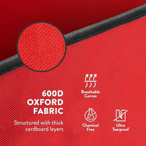 Zober Christmas Ornament Storage Box - Stores 64 Ornaments - Non-Woven, Tear- Proof Christmas Ornament Storage Containers - 3 Inch Cube Compartments - Red - Image 5