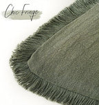Foindtower Decorative Linen Fringe Throw Pillow Covers 24×24 Olive Green - Image 3