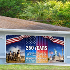16x7 ft USA 250 Years History Garage Door Banner - “We the People” Tribute with Soldier & Statue of Liberty Scene, Hanging Large Backdrop for Semiquincentennial Events & Patriotic Display - Image 3