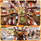 LemonRoad 36 Pcs Cloth Napkins and Napkin Ring Holders, Reusable Fabric for Table Decor Banquet Holiday Dinner Party Supply(Orange, Burgundy, Coffee，Gold,Fall) - Image 6