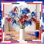 Thiccywoov 10 Pcs 4th of July Decorations Patriotic Firework Picks 15.75 '' Red White and Blue Patriotic Floral Picks 250th Anniversary Firework Stems for Vase Filler Independence Day Home Party Decor - Image 6