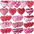 Tatuo 27 Pieces Valentines Felt Heart Ornaments for Tree Heart Hanging Decorations 3.94 Inch Red Felt Ornaments for Valentine's Day Wedding Anniversary Party Supplies by Tatuo