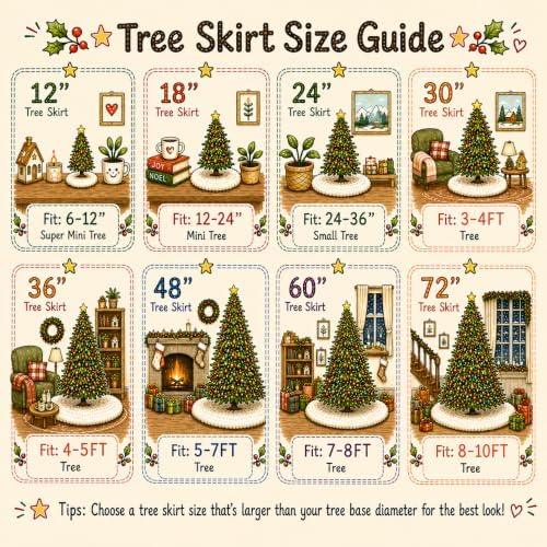 YEAHOME Christmas Tree Skirt, 60” Large White Tree Skirts with Soft Faux Fur Plush for Christmas Tree Decorations, White Christmas Tree Skirts Xmas Decorations for Indoor Holiday Party Decor - Image 4