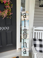 48" H Wooden Aloha Porch Sign Vertical Porch Décor Hanging Signs Holiday Decorations for Front Door Wall Display - Image 6