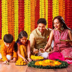 Giegxin 15 Pack 5ft Marigold Garland for Decor, Red, Orange, Yellow - Image 5