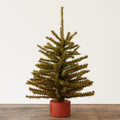 Set of 2 Artificial Pine Trees with Wood Bases by Factory Direct Craft - Tabletop Christmas Pine Trees for Holiday Decoration (12 Inches) by FactoryDirectCraft