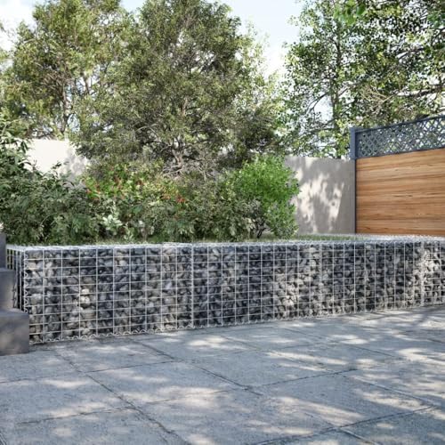 vidaXL Gabion Basket with Cover - Galvanized Iron Cage, 118.1"x19.7"x19.7", Outdoor Landscaping & Decor Solution - Image 2