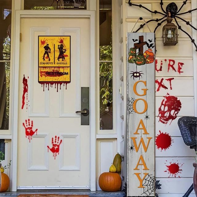 Halloween Porch Board Sign, Cute Halloween Go Away Signs or Lean Against Wall Standing Sign, Unwelcome Halloween Decorative Plaques for Front Door Outdoor 48"×8" - Image 3