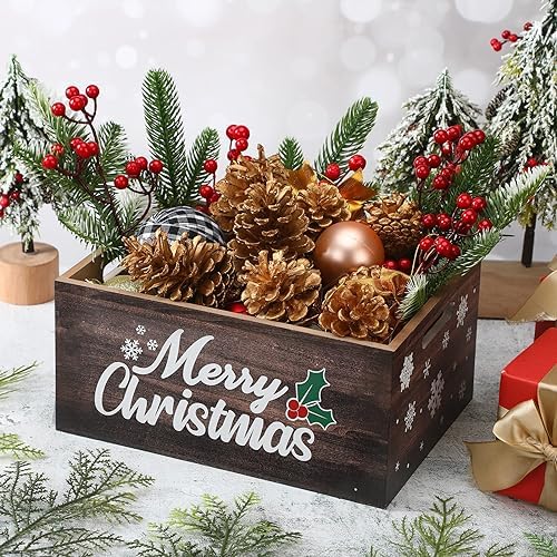 Namalu Christmas Hot Cocoa Bar Decor 11x8x5 in Wooden Storage Box, Wood - Image 4