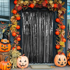 ZATAYE 12 Pack Black Halloween Foil Curtain Streamer Decorations - Image 7