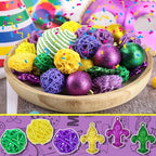 CroBlissful 40 Pcs Mardi Gras Decorative Balls Bowl Filler Purple Green Gold Ball Filler for Mardi Gras Holiday New Orleans Party - Image 5