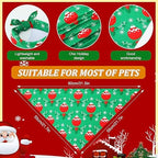 Abbylike 50 Pcs Christmas Dog Bandanas Bulk, Snowman Santa Snowflake - Image 3