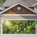 7X16FT Summer Tropical Leaves Garage Door Cover Decorations Tropical Leaves Garage Door Banner for Outdoor Indoor Summer Party Photography Backdrop by ANNAQUEEN