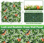 Greenery Wall Panels, 20"x20" 16PCS UV Protected Fake Grass Backdrop Privacy Fence Screen, Artificial Hedges for Outdoors Indoors Green Decor - Image 2
