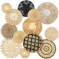 Glenmal 13 Pcs Boho Wall Basket Decor Set Woven Rattan Seagrass,Retro by Glenmal