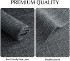 Softalker Faux Linen Cloth Placemats Set of 8-12 x 18 Inch, Dark Grey - Image 4