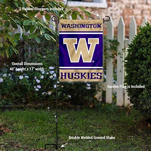 Washington UW Huskies Garden Flag with Stand Holder - Image 3