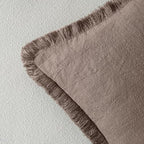MIULEE Linen Fringe Decorative Fall Throw Pillow Covers Malt Ball 20x20 - Image 3
