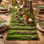 1 Pcs Fake Moss Bark Table Runner Halloween Enchanted Forest - Image 5