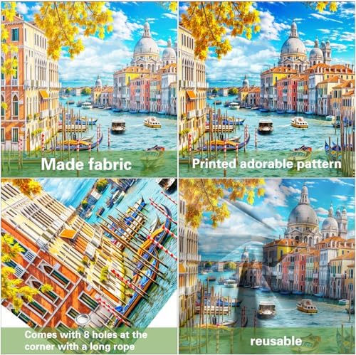 13X6Ft Venice Italy Garage Door Cover Banner Decorations Gondolas Canal in Venice Italy Photo Backdrop Garage Door Large Wall Decorations for Outdoor Home Yard Decor Party Photo Backgrounds - Image 6