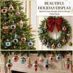 Soulchen 10 Pcs Vintage Glass Christmas Ornaments, Assorted, Retro - Image 5
