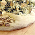 AOGU 72 Inch Faux Fur Christmas Tree Skirt White Plush Skirt for Merry Christmas Party Christmas Tree Decoration by AOGU