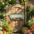 24.4"L Vintage Metal & Wood Hanging Welcome Sign, Rustic Farmhouse Distressed Wall Decor with Flower & Butterfly, Outdoor Decoration for Garden Porch Patio Yard by Unknown