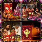 Tujoe 24 Set Diwali Decorations for Home Happy Diwali Paper Candles Holders - Image 6