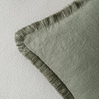 MIULEE Linen Decorative Euro Throw Pillow Covers Light Olive Green 28x28 - Image 3