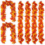 6PCS Yellow-Red Fall Maple Leaves Garland, 5.6Ft Artificial Maple Leaf Autumn Garland Hanging Fall Vines Table Decorations Front Door Fall Decor Thanksgiving Decorations Decor Outside Indoor Decor by Unknown