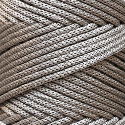 Makromecity, 2 Skeins of Polyester Macrame Cord 3mm x 131 Yards (394 feet) 3mm Polypropylene Light Grey Macrame Cord Crochet Macrame Bag Cord Crafts for Wall Hangings, Bags, Underplate, Rug - Image 2