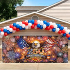 7 * 16FT Eagle flag God Bless The USA Garage Door Cover Decorations Independence Day Garage Door Banner for Outdoor Indoor Patriot Party Photography Backdrop by ANNAQUEEN