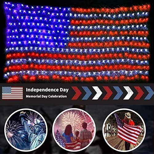 HYH Solar Powered American Flag Lights, 420 LEDs Net Light up Outdoor - Image 2