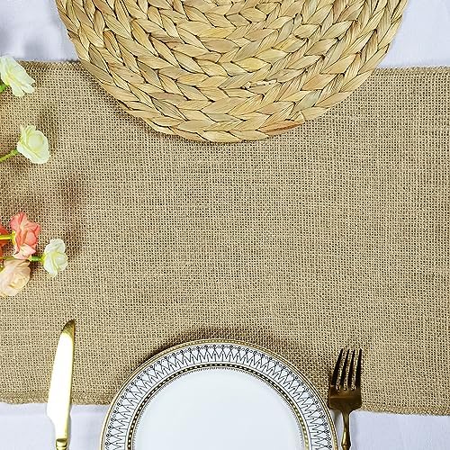 6 Pack 12 x 90 Inch Natural Burlap Table Runners,Rustic Jute Table Runner and Placemats Bulk for Western Wedding Table Decorations,Farmhouse Style Party,Holiday,Kitchen Coffee Table Decor Cover - Image 7