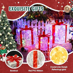 Set of 3 Christmas Lighted Gift Boxes with 50 LEDs,Outdoor Christmas Decorations,8 Modes RGBW Lights,Battery Operated Light Up Present Boxes for Christmas Trees Indoor Outdoor Home Yard Lawn Decor - Image 6