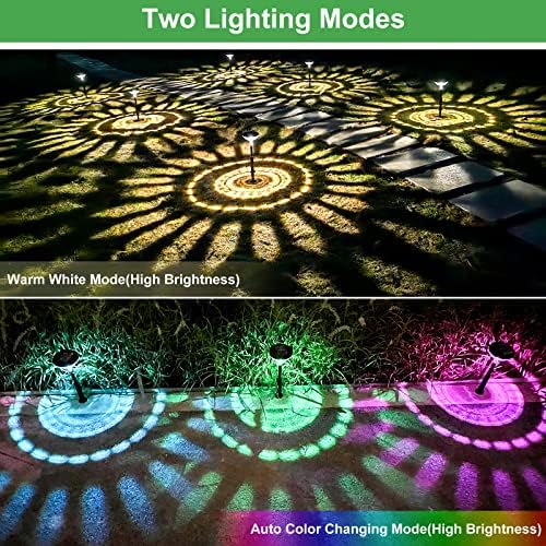 Nupostai 8 Pack Solar Pathway Lights, Multicolor & Warm White LED, IP67 Waterproof, Outdoor Garden Yard Lawn Landscape Decorative - Image 2